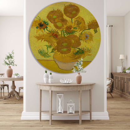 Zonnebloemen - Vincent van Gogh aluminium muurcirkel
