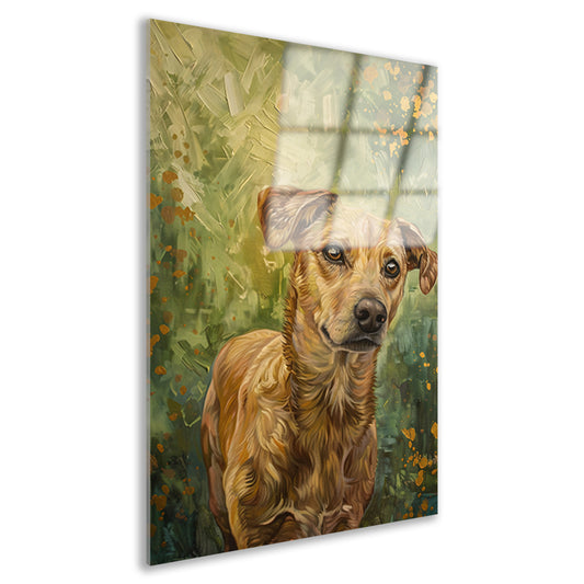 Elegante hond geschilderd in olieverf acrylglas