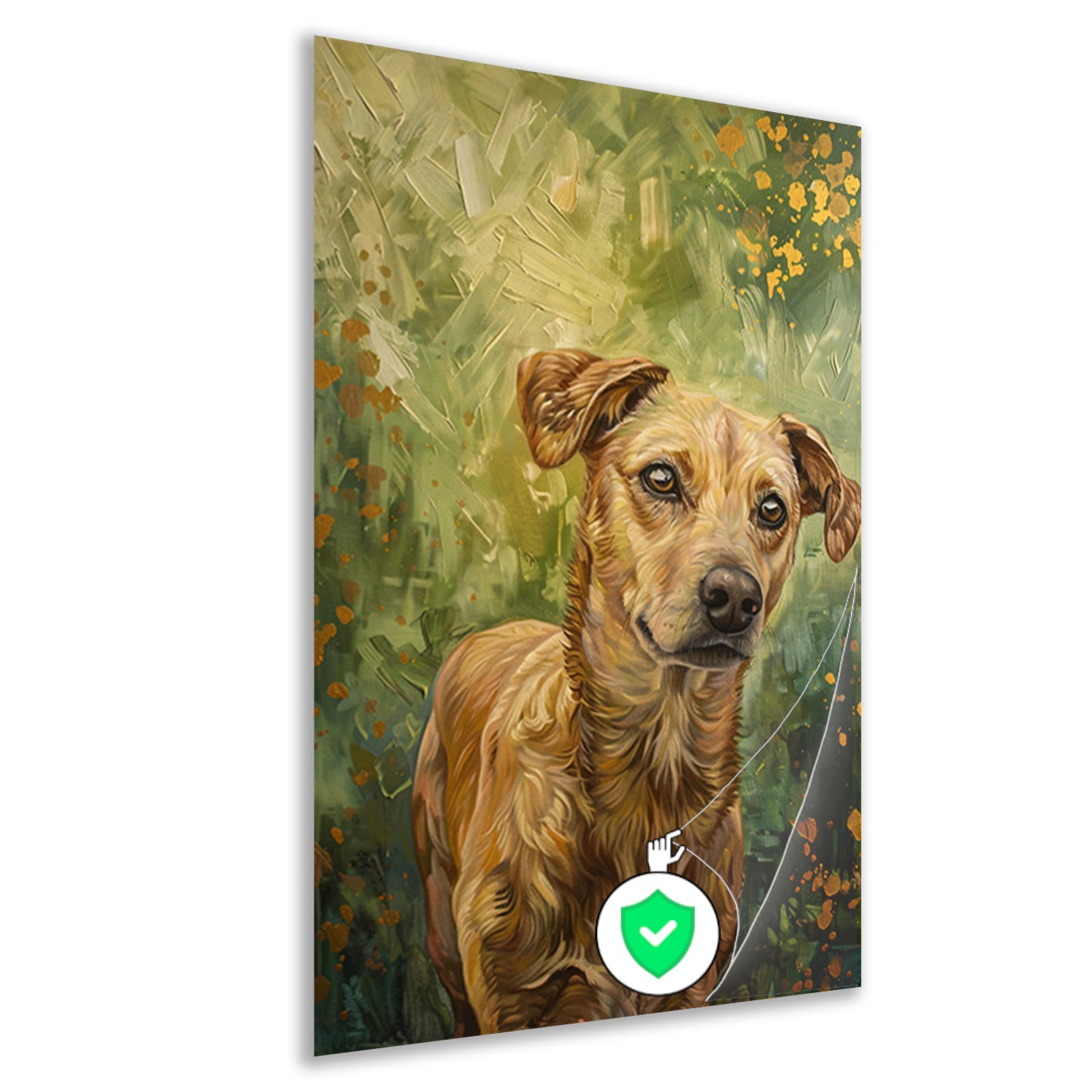 Elegante hond geschilderd in olieverf poster