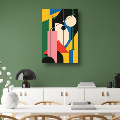 Abstract compositie met primaire kleuren poster