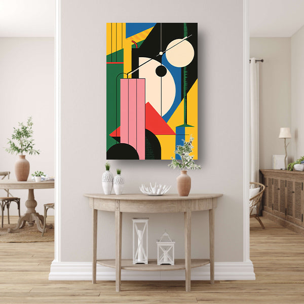 Abstract compositie met primaire kleuren poster