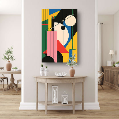 Abstract compositie met primaire kleuren poster