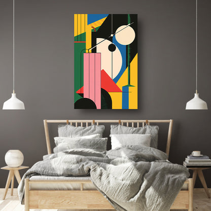 Abstract compositie met primaire kleuren poster