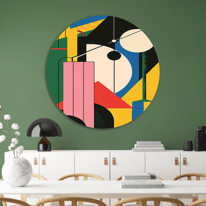 Abstract compositie met primaire kleuren forex muurcirkel
