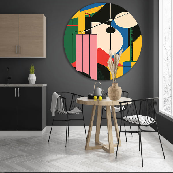 Abstract compositie met primaire kleuren forex muurcirkel