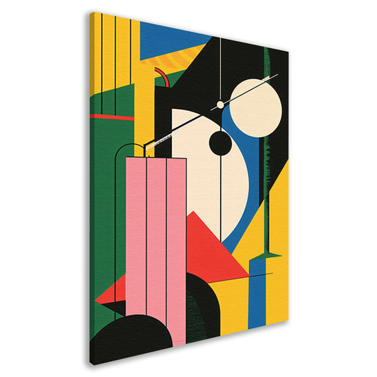 Abstract compositie met primaire kleuren canvas