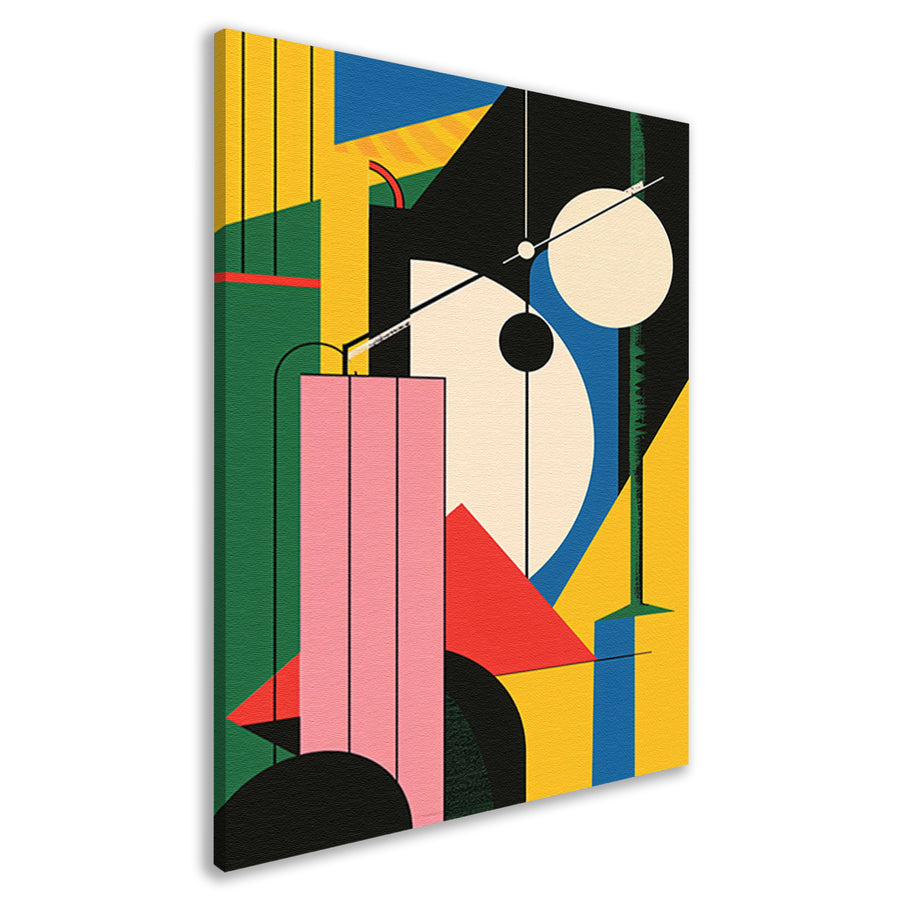 Abstract compositie met primaire kleuren canvas