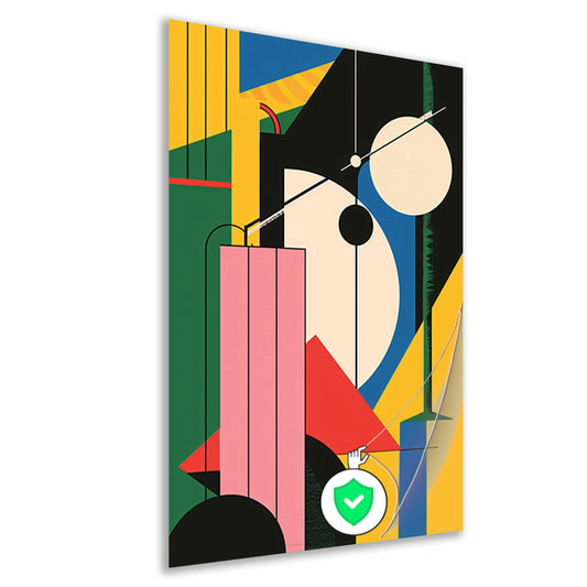 Abstract compositie met primaire kleuren poster