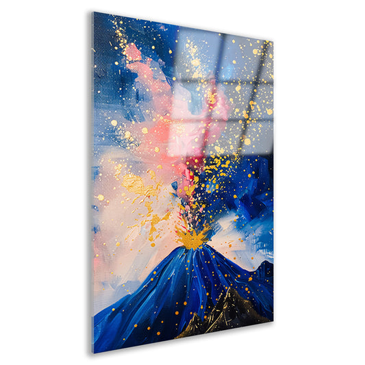 Abstract schilderij van vulkaanuitbarsting acrylglas