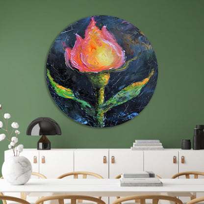 Abstract schilderij van kleurrijke roos forex muurcirkel