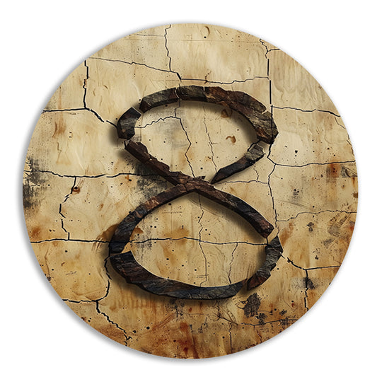 Abstract Acht in Steen en Barsten aluminium muurcirkel