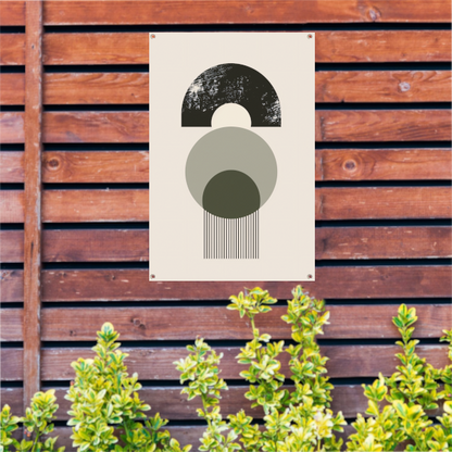Abstracte Compositie met Cirkels en Strepen tuinposter