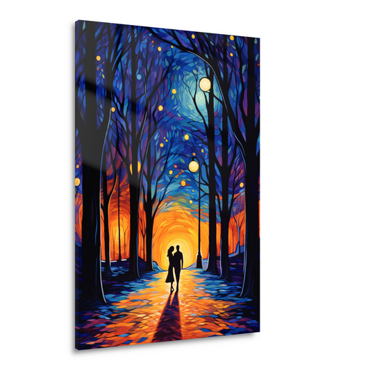 Romantische Wandeling in Schemerig Kleurbos Acrylglas