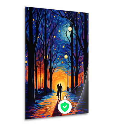 Romantische Wandeling in Schemerig Kleurbos poster