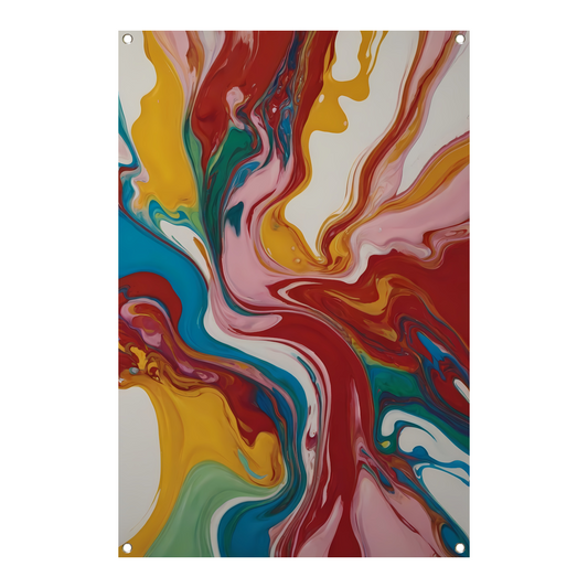 Explosie van kleur en abstracte beweging tuinposter