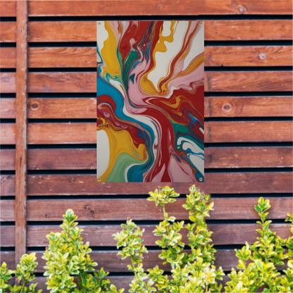 Explosie van kleur en abstracte beweging tuinposter
