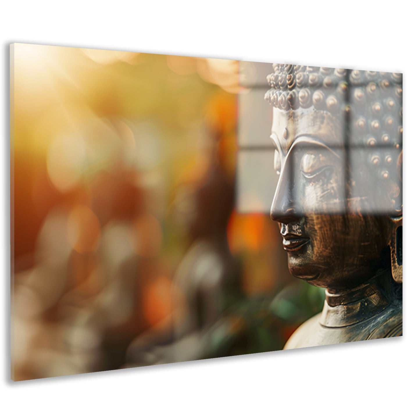 Boeddha in gouden ochtendlicht acrylglas