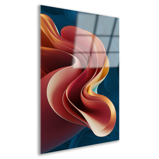 Kleurrijke abstracte digitale kunst met lagen acrylglas