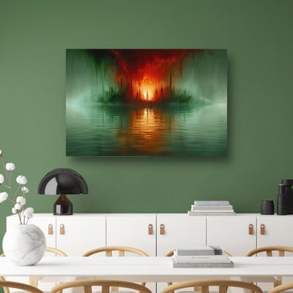 Magische stad aan het water in felle kleuren acrylglas