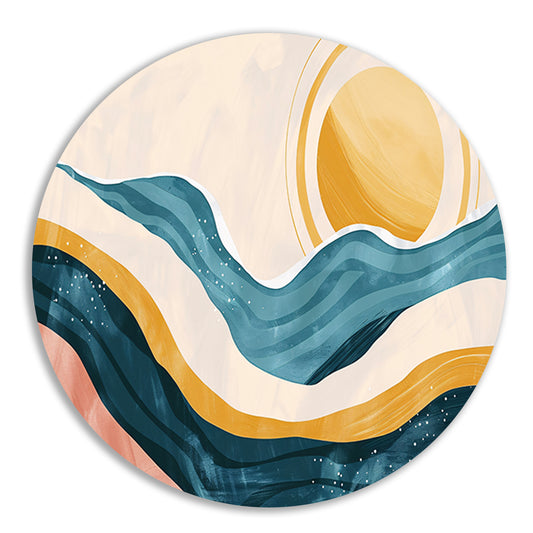 Golven en zon in abstracte vormen forex muurcirkel