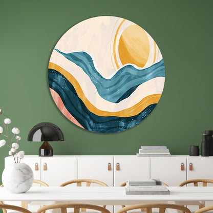 Golven en zon in abstracte vormen forex muurcirkel