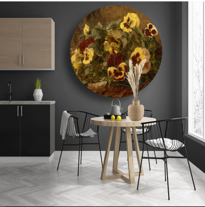 Viooltjes - Henri Fantin Latour aluminium muurcirkel