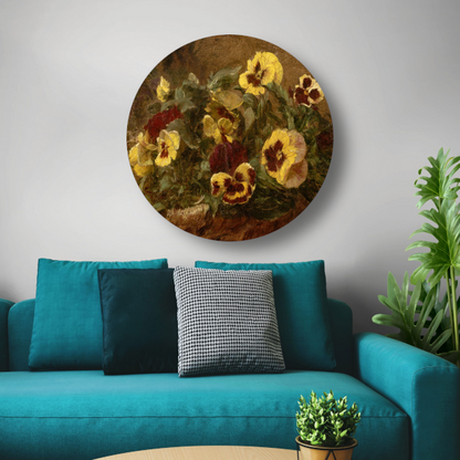 Viooltjes - Henri Fantin Latour aluminium muurcirkel