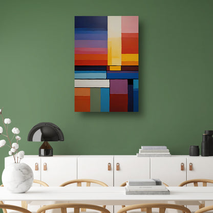 Abstracte symfonie van gekleurde vlakken acrylglas