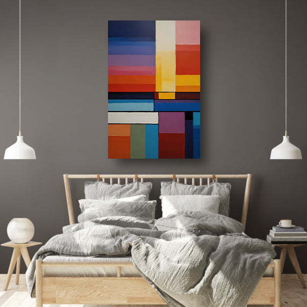 Abstracte symfonie van gekleurde vlakken poster