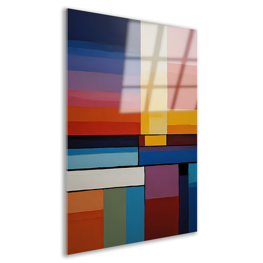 Abstracte symfonie van gekleurde vlakken acrylglas