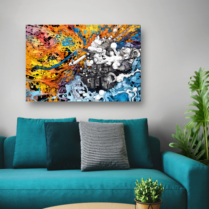 Kleurrijk portret van vrouw canvas