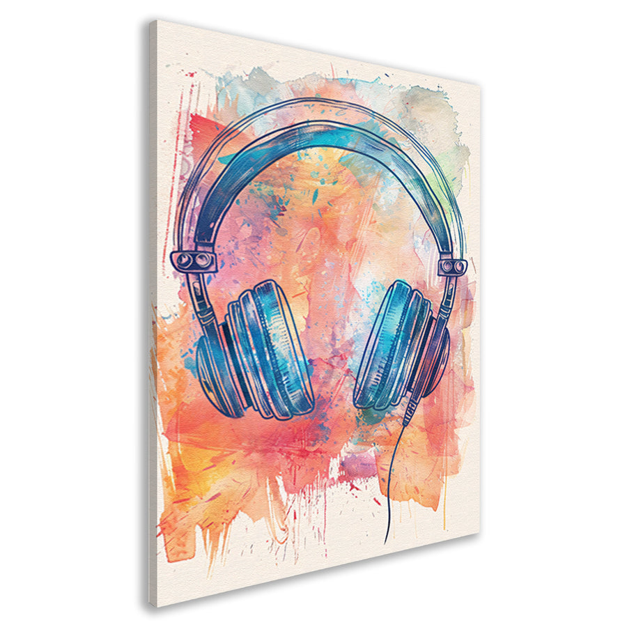 Abstract Koptelefoon met Verfspatten canvas