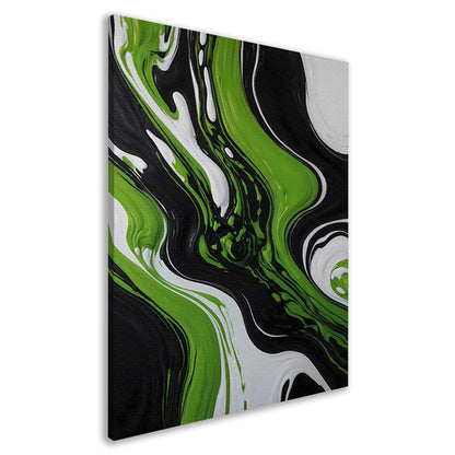 Dynamische Abstractie van Zwart en Groen canvas