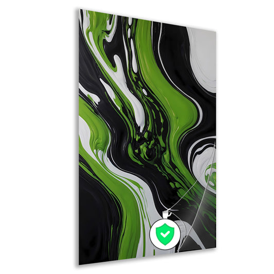 Dynamische Abstractie van Zwart en Groen poster