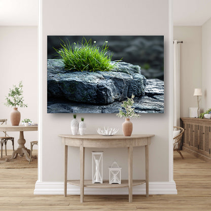 Minimalistisch Gras op Steen canvas