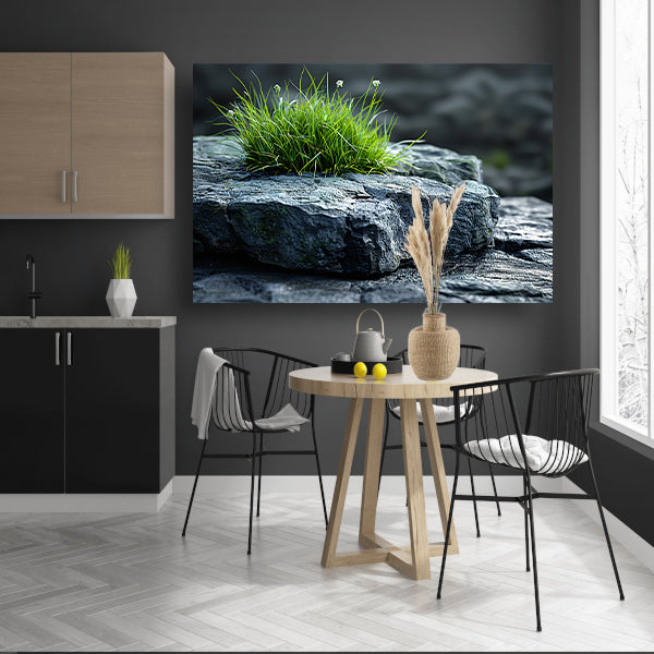 Minimalistisch Gras op Steen canvas