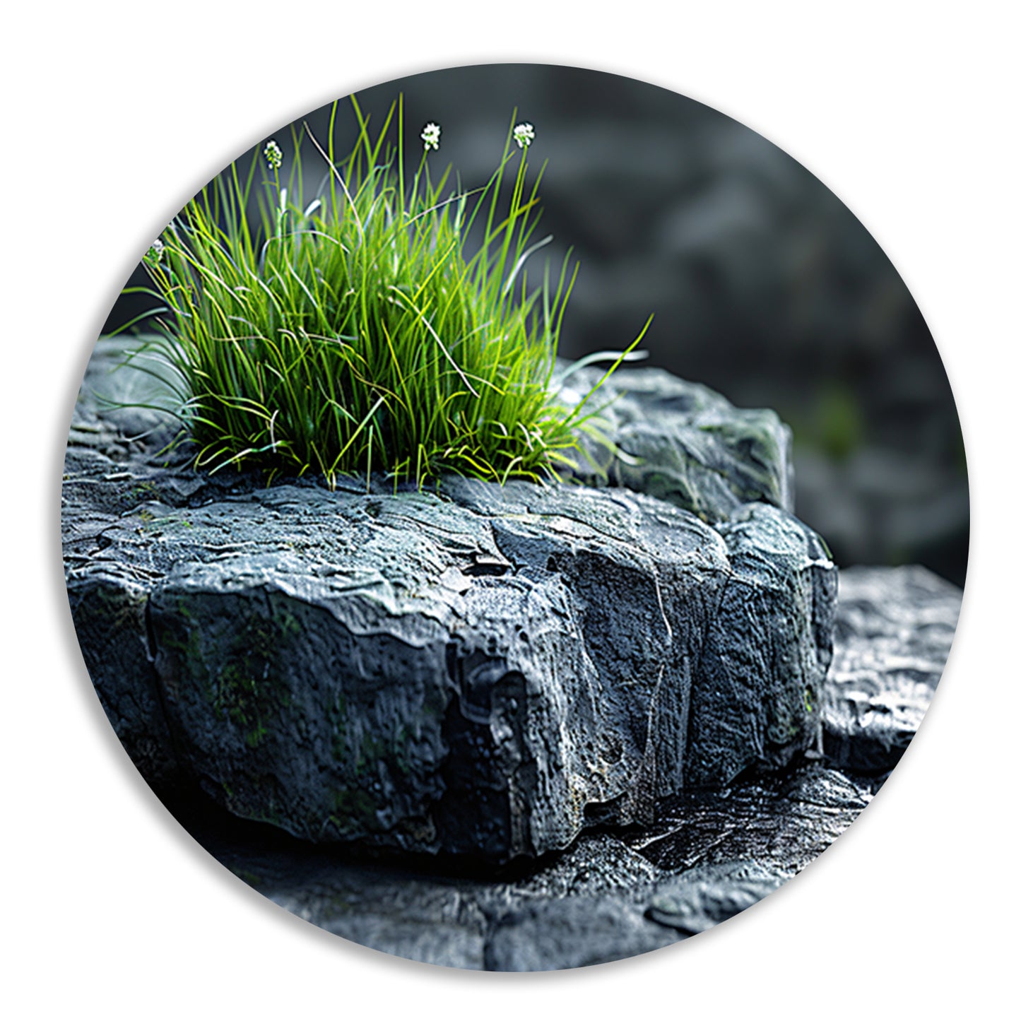 Minimalistisch Gras op Steen forex muurcirkel