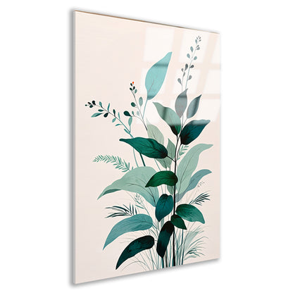 Minimalistische Japandi botanische kunst met bladeren acrylglas