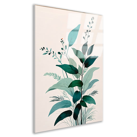Minimalistische Japandi botanische kunst met bladeren acrylglas