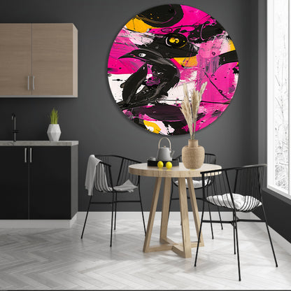 Abstracte kleurrijke vogel in moderne kunststijl forex muurcirkel