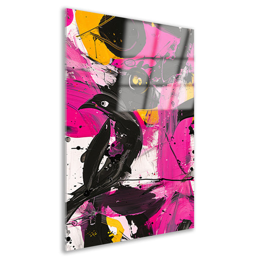 Abstracte kleurrijke vogel in moderne kunststijl acrylglas