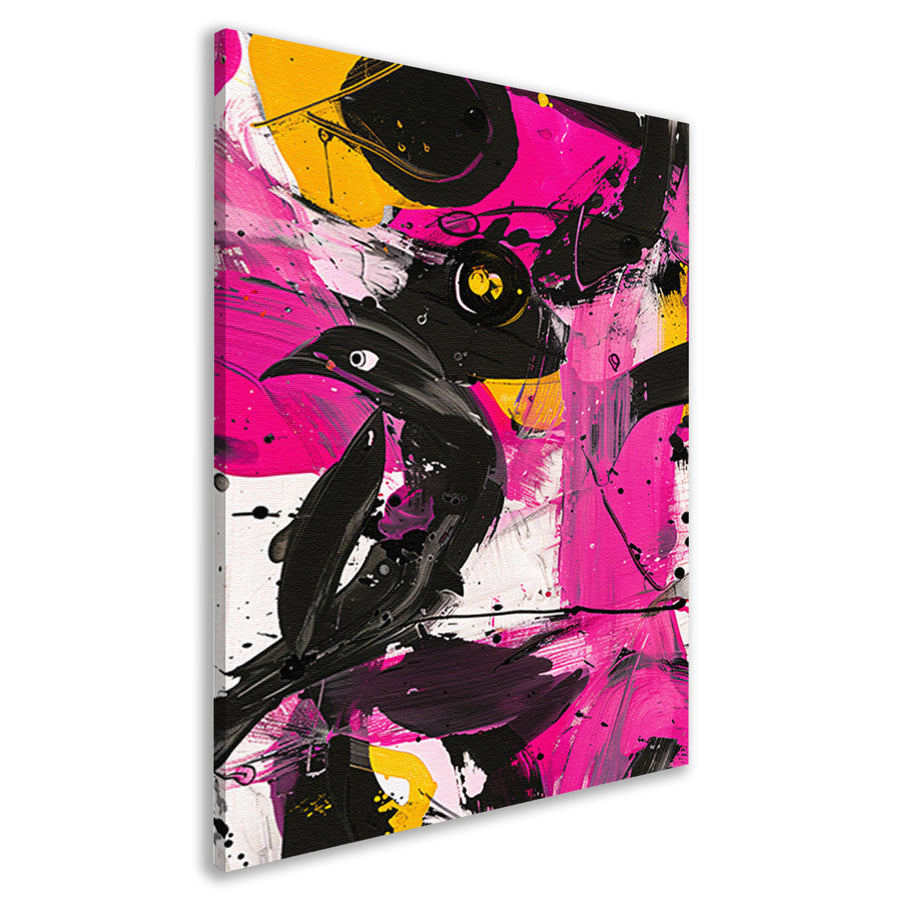 Abstracte kleurrijke vogel in moderne kunststijl canvas