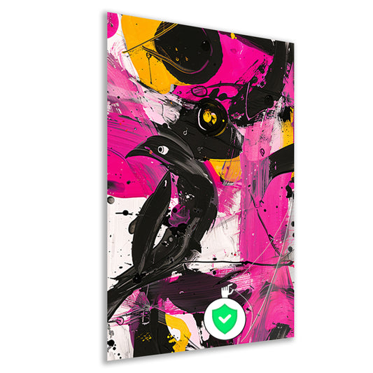 Abstracte kleurrijke vogel in moderne kunststijl poster