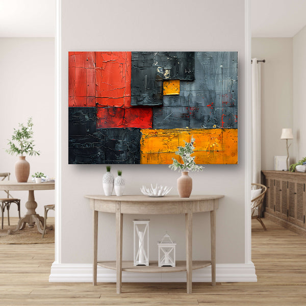 Gelaagdheid van Kleur en Textuur canvas