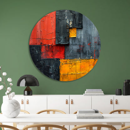 Gelaagdheid van Kleur en Textuur aluminium muurcirkel