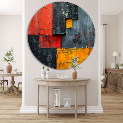 Gelaagdheid van Kleur en Textuur aluminium muurcirkel