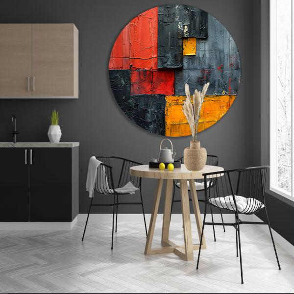 Gelaagdheid van Kleur en Textuur aluminium muurcirkel