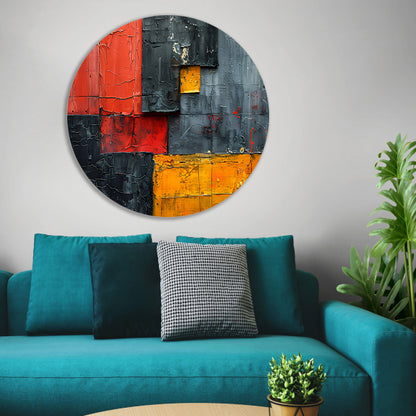 Gelaagdheid van Kleur en Textuur aluminium muurcirkel