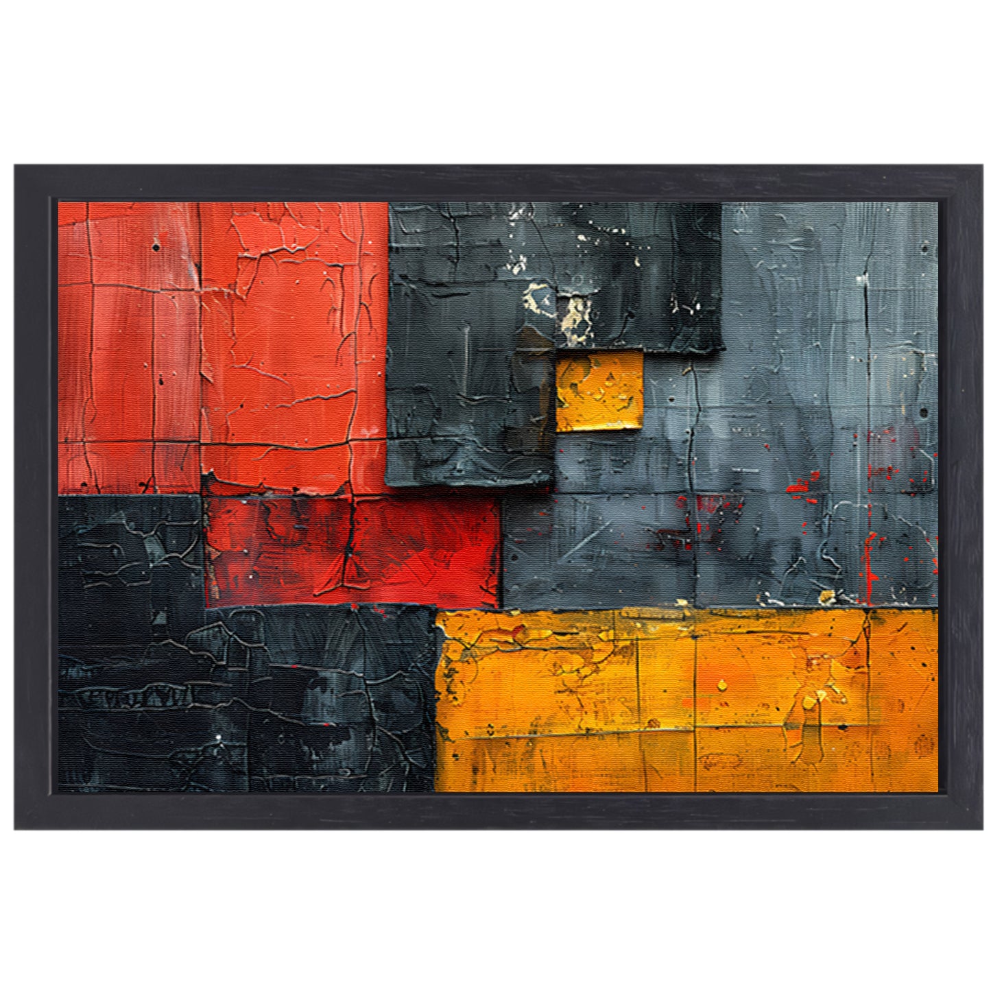 Gelaagdheid van Kleur en Textuur canvas met baklijst