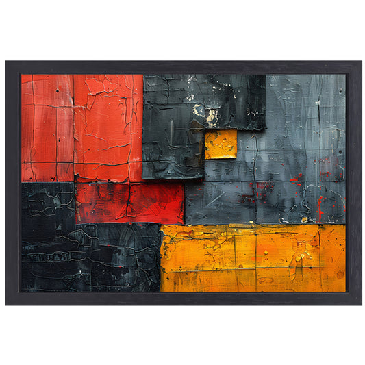 Gelaagdheid van Kleur en Textuur canvas met baklijst